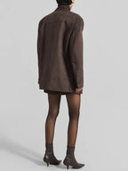 Sofia | Blazer Marrone in Suede Oversize