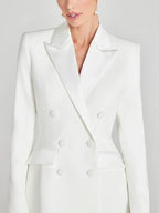 Sofia | Blazer Bianco Doppiopetto in Raso