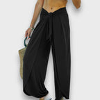 Narella – Pantaloni estivi con effetto incrociato e cintura da annodare