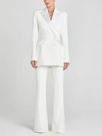 Sofia | Blazer Bianco Doppiopetto in Raso