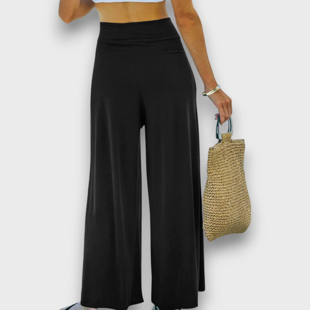 Narella – Pantaloni estivi con effetto incrociato e cintura da annodare