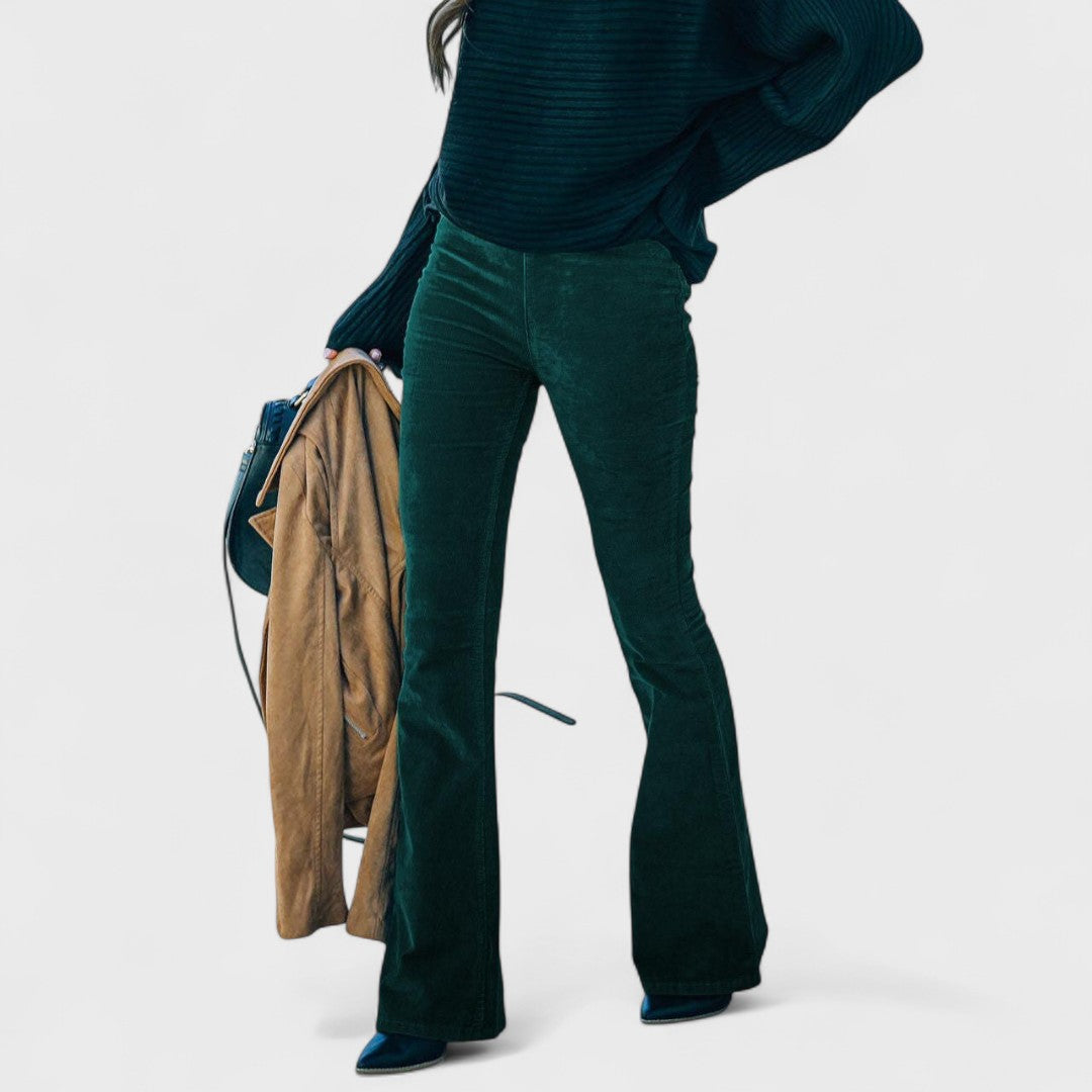 Chloe - Pantaloni svasati in velluto a coste