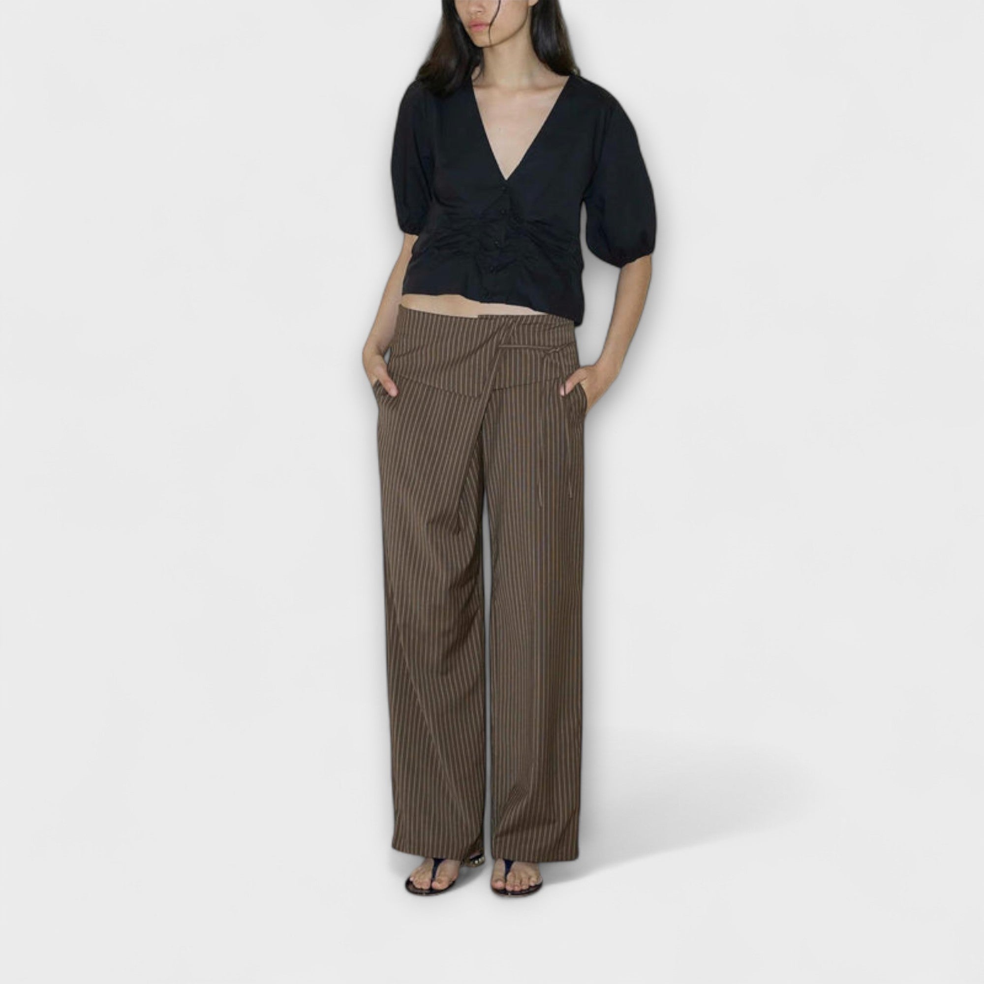Julia - Pantaloni Striati Pieghevoli