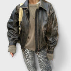 Chandra - Jeans Vintage con Stampa Leopardata