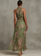 Livia | Abito Maxi Halter Floreale