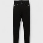 Floriale - Jeans neri in denim a vita alta per donna