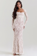 Celeste | Abito Maxi in Pizzo