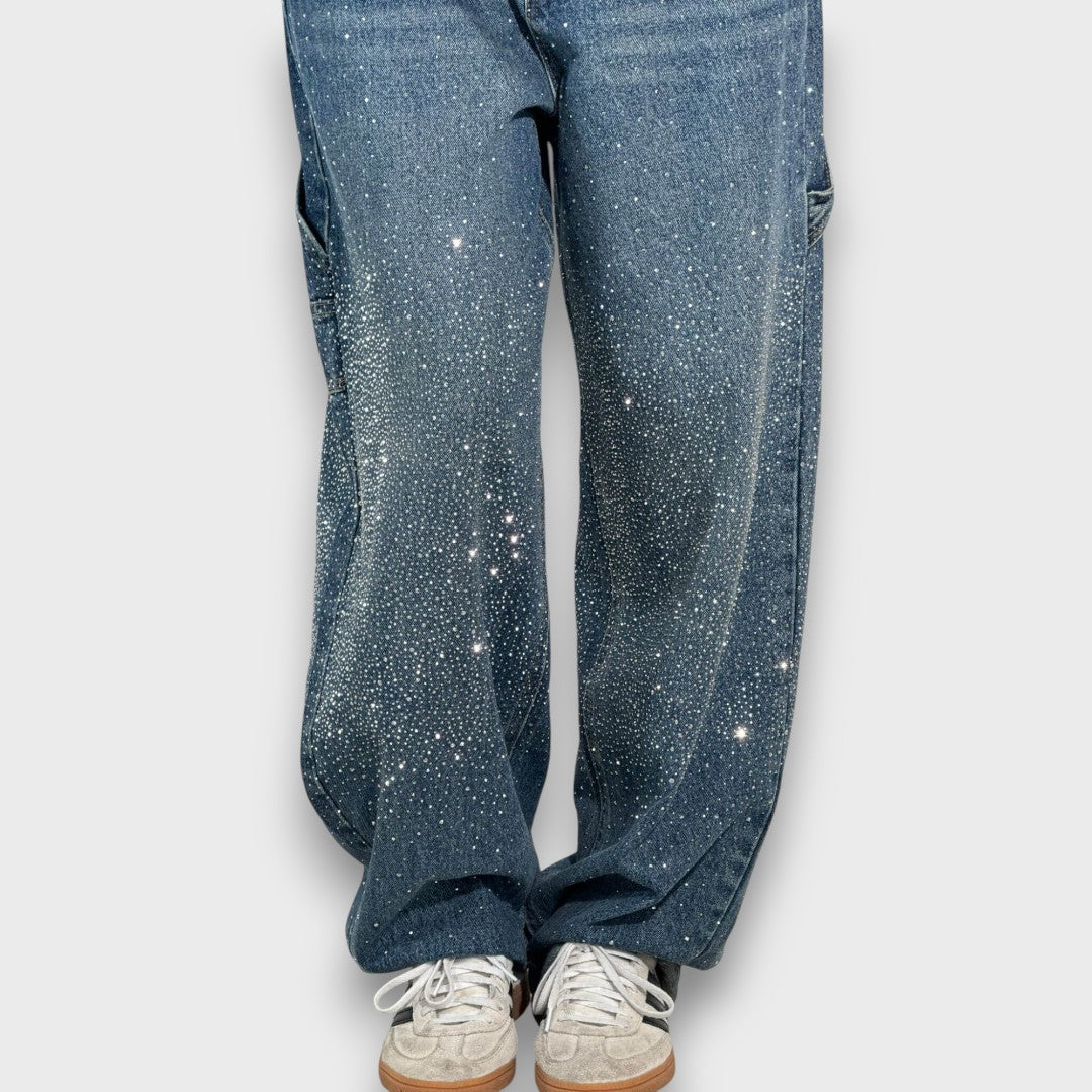Nolene – Jeans con finitura scintillante e carattere urbano